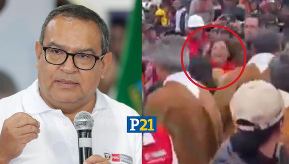 Alberto Otárola rechazó agresión contra la presidenta. (Foto: Composición Perú21)