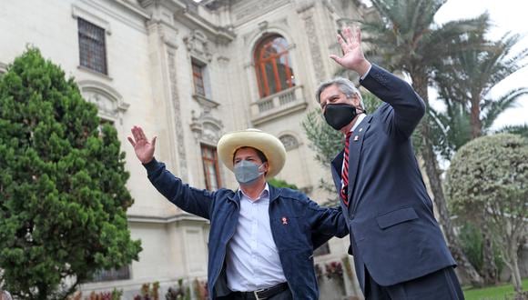 Pedro Castillo y Francisco Sagasti se habían reunido por primera vez en Palacio de Gobierno antes del 28 de julio. (Foto: Palacio de Gobierno)
