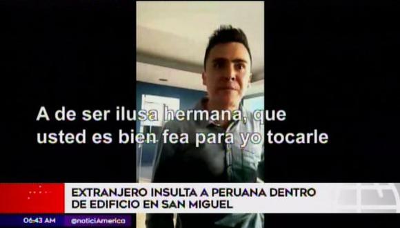 Extranjero insulta a peruana. (Foto: Captura de video / América Noticias)