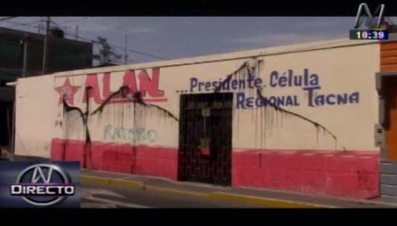 Elecciones 2016: Atacaron locales de campaña de Keiko Fujimori y Alan García en Tacna. (Captura de TV)
