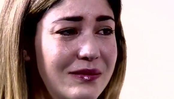 La ex vengadora lloró durante la entrevista con 'Peluchin'. (Foto: Captura de video)