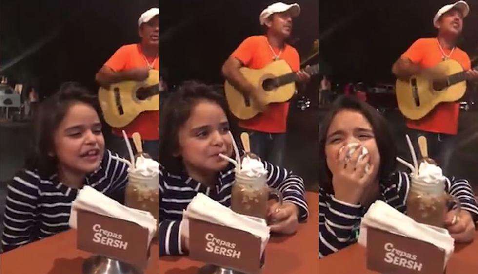 En Facebook se publicó un video con la divertida escena viral en la que una niña que comía un helado se ríe de un hombre que toca mal la guitarra. Así reaccionaron las redes sociales. (Foto: Captura)