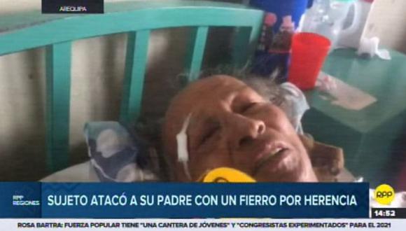 Una persona de la tercera edad identificada como Emilio Rojas Gutiérrez (78) quedó postrado en una camilla de un hospital en Arequipa. (Video: RPP)