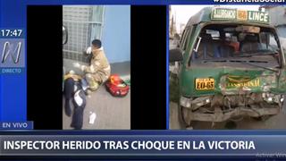 La Victoria: inspector de tránsito fue arrollado tras choque de automóvil con una combi en Jr. Abtao