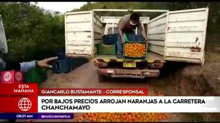 Chanchamayo: agricultor arrojó frutas descompuestas a la carretera por pérdida de inversión
