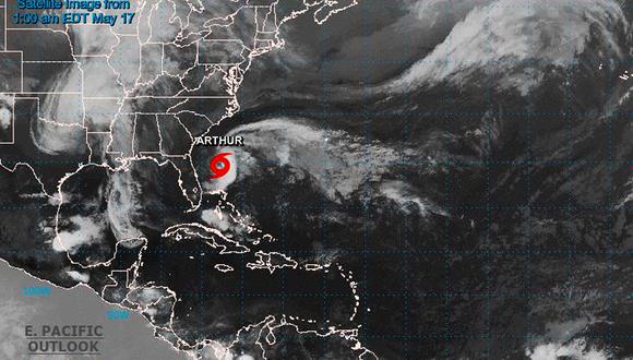 Tormenta tropical Arthur, según el Centro Nacional de Huracanes (NHC) de Estados Unidos. (Foto: captura www.nhc.noaa.gov/)