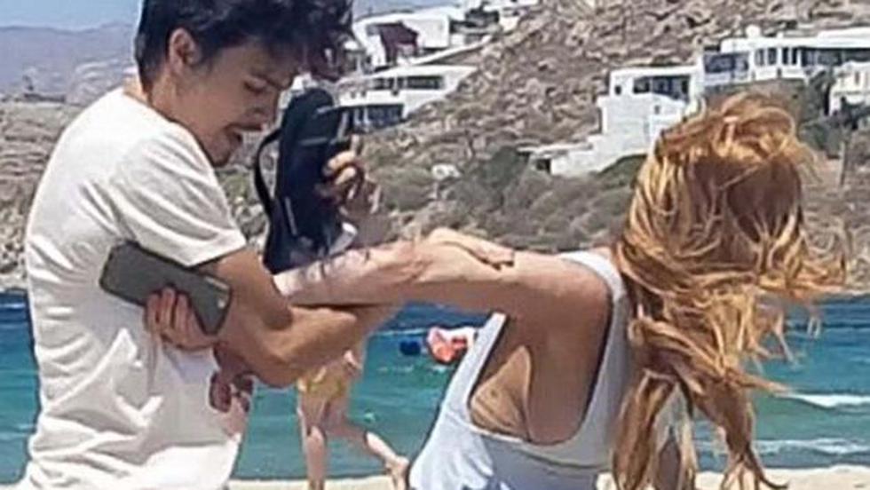 Lindsay Lohan sufrió agresión por parte de su pareja en playa de Grecia. (Infobae)