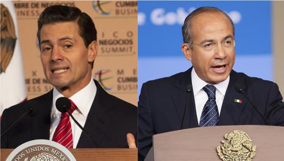 El presidente mexicano, Enrique Peña Nieto, y su antecesor, Felipe Calderón, negaron haber recibido sobornos. | Foto: EFE