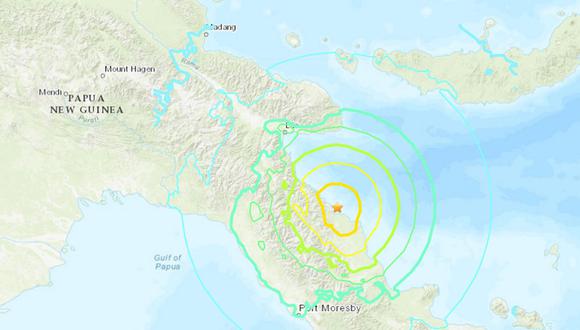 Sismo de magnitud 6,9 golpea Papúa Nueva Guinea y provoca alerta de tsunami. (Foto: USGS).