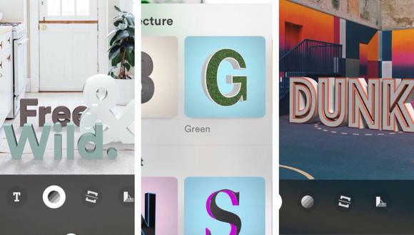 La app posee una amplia colección de varios estilos de texto en 3D. (Captura)