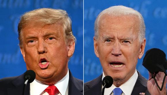 El presidente de Estados Unidos, Donald Trump, y su rival demócrata, Joe Biden, en el debate ocurrido en Nashville en octubre pasado. (Fotos: JIM WATSON and Brendan Smialowski / AFP).