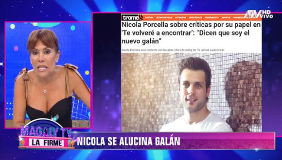 Magaly Medina criticó el trabajo actoral de Nicola Porcella. (Foto: Captura ATV)