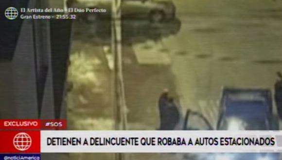 Robo fue grabado por cámaras de seguridad en Los Olivos. (Foto: América Noticias)