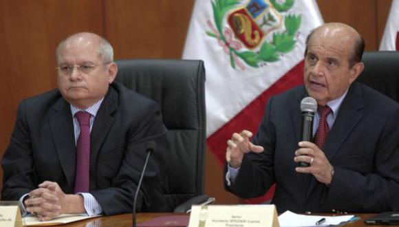 El ministro Cateriano se reunió con el presidente de la Confiep, Humberto Speziani. (Andina)