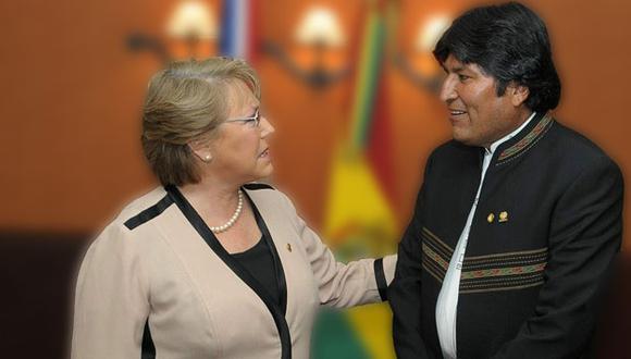 Bachelet, presidenta de Chile, y Morales, presidente de Bolivia. (Andina)