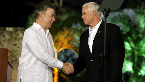 Juan Manuel Santos y Mike Pence declararon sobre la crisis en Venezuela (Efe).