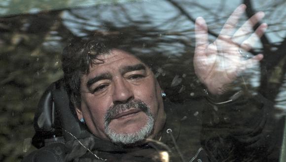La ex estrella del fútbol argentino Diego Armando Maradona. (Foto de Eitan ABRAMOVICH / AFP)