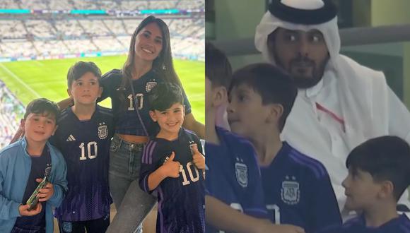 ¿Hijos de Lionel Messi incomodaron a un jeque árabe? (Foto: @antonelaroccuzzo/Captura YouTube).