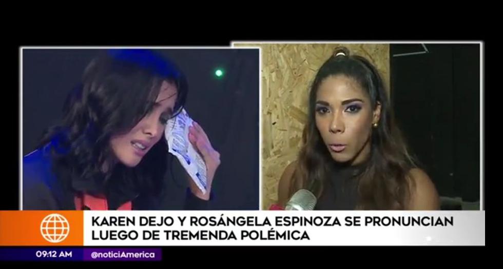Karen Dejo le dice “sinvergüenza” a Rosángela Espinoza. (Foto: Captura de video)