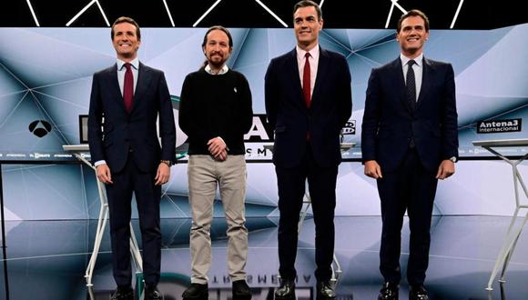 Las encuestas de España apuntan de forma unánime a que los socialistas quedarán en primer lugar, pero sin una mayoría de gobierno. (Foto: AFP)