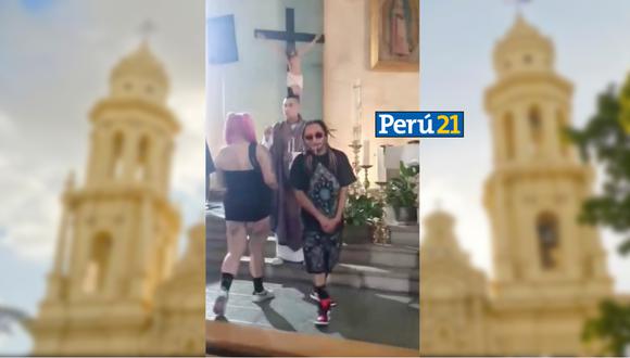 Rapero mexicano repartió marihuana dentro de una iglesia en videoclip (Captura de pantalla: Twitter/ @adela_micha).