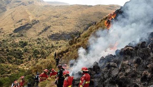 Incendio en el sector de Mayorcco, en el Santuario Nacional de Ampay&nbsp;destruyó al menos 200 hectáreas de cobertura natural. (Foto: Andina)