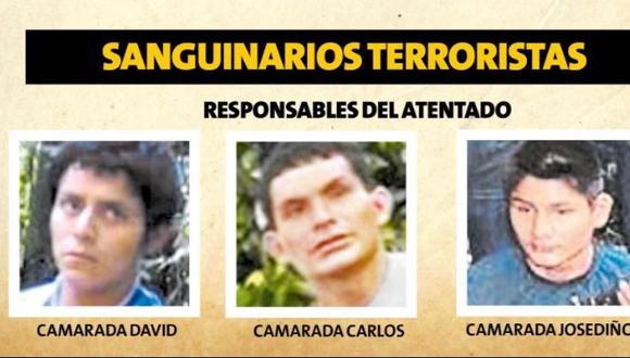 Policía identifica a tres terroristas de Sendero que ejecutaron la matanza.