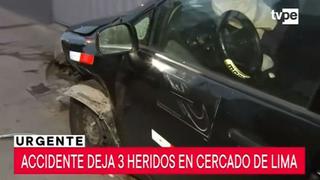 Choque entre dos taxis dejó tres heridos en Cercado de Lima [VIDEO]