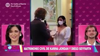Karina Jordán y Diego Carlos Seyfarth mostraron imágenes inéditas de su boda civil 