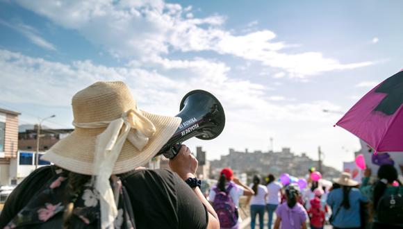 La Red de Mujeres Organizadas de Carabayllo se movilizó para demandar el cumplimiento de la Ley 30364. (Foto: Demus)