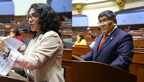 Leslie Urteaga y Rómulo Mucho enfrentan tres mociones de censura impulsadas por bloques de izquierda. (Foto: Congreso de la República)