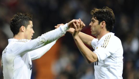 Cristiano Ronaldo y Kaká coincidieron cuatro temporadas en Real Madrid (Foto: AFP).