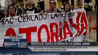 Ley Pulpín: Jóvenes protestaron en Plaza de Armas pese a que está prohibido