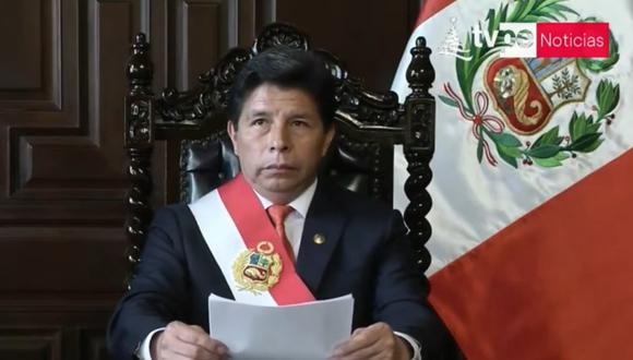 Pedro Castillo dio un Mensaje a la Nación el miércoles. (Foto: TV Perú)