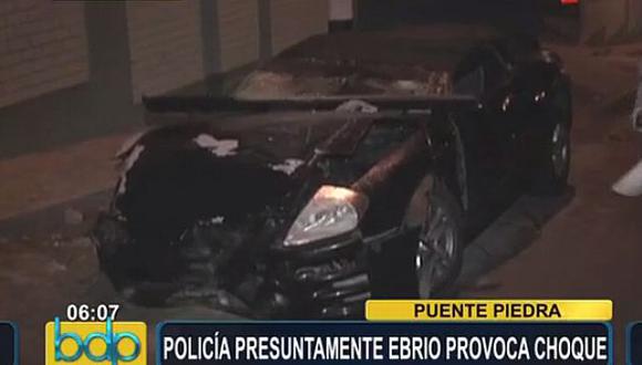 Capitán de Policía en presunto estado de ebriedad chocó su auto contra custer. (BDP)