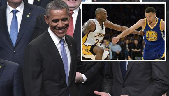 Barack Obama y su divertido gif sobre la noche histórica de Kobe Bryant y Stephen Curry. (AFP)