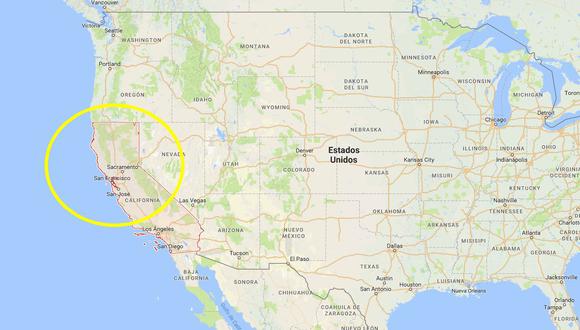 Estados Unidos: Sismo de 5.7 grado sacude California. (Google Maps)
