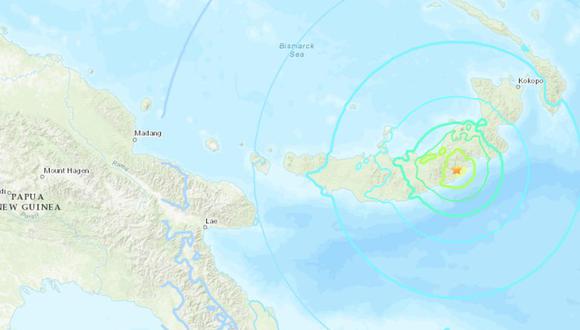 Terremoto en Papúa Nueva Guinea. (USGS)