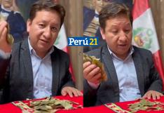 Guido Bellido ‘presagió' con hojas de coca la aprobación del retiro de la AFP | VIDEO