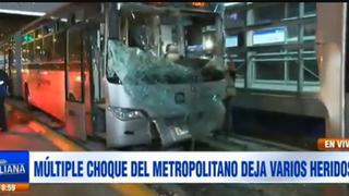 Múltiple choque de buses del Metropolitano dejó más de 20 heridos en la Vía Expresa