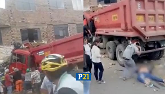 Resultaron heridos el conductor y la dueña de la casa donde el vehículo terminó impactando. (Foto: Composición Perú21)