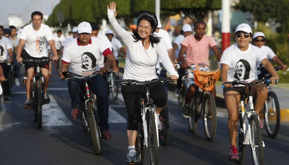 Keiko Fujimori participó de una bicicleteada en el Callao. (Perú21/Atoq Ramón)