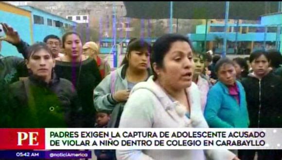 Padres de familia exigen captura de adolescente. (Foto: Captura/América Noticias)