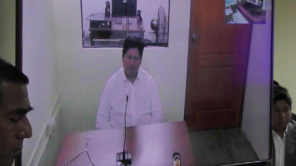 Edwin Oviedo participó de la audiencia de apelación a través de una videoconferencia, desde el penal.