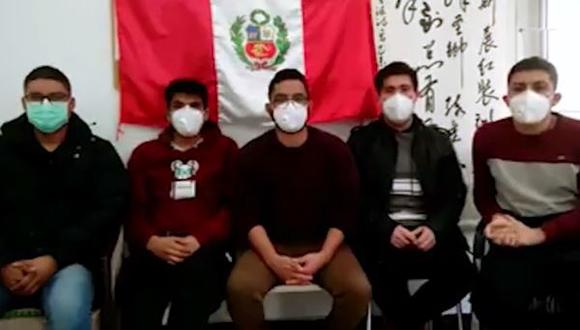 Los doces estudiantes peruanos en Wuhan están en muy buenas condiciones. (Captura de video)