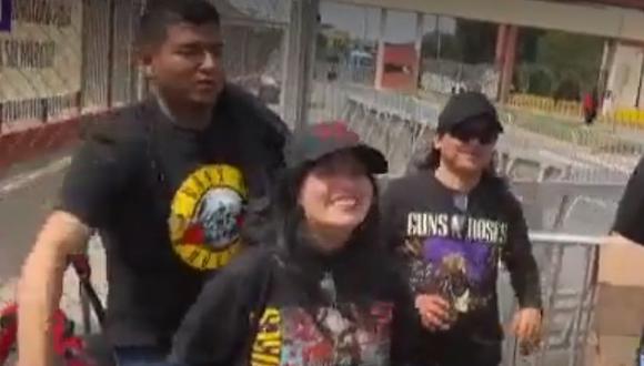 Fans de Guns N’ Roses  acampan en exteriores del Estadio San Marcos para el concierto de esta noche. (Captura: Canal N)