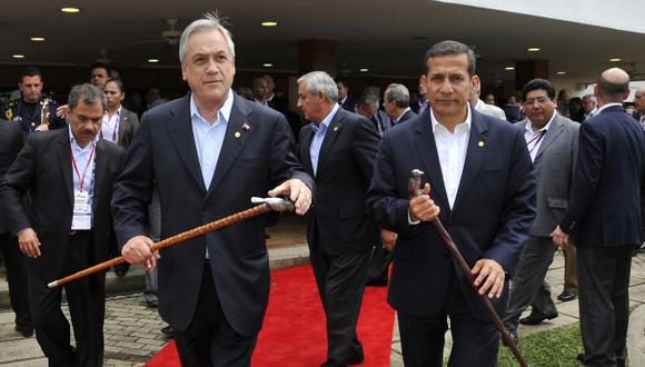 Encuentros. Humala y Piñera podrían coincidir en cumbres internacionales luego del fallo. (Presidencia)