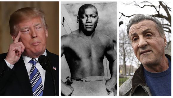 Sylvester Stallone conversó con Donald Trump sobre la historia del boxeador Jack Johnson (AP/AFP)