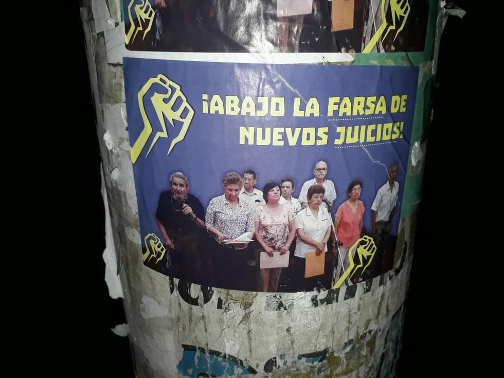 Afiches con la cúpula de Sendero Luminoso aparecieron en diversos puntos de Chiclayo y Lambayeque. (Nadia Quinteros)