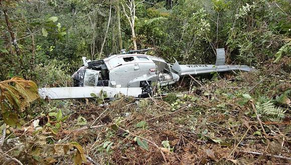 Helicóptero emboscado por remanentes senderistas donde pereció capitana Flores. (Difusión)